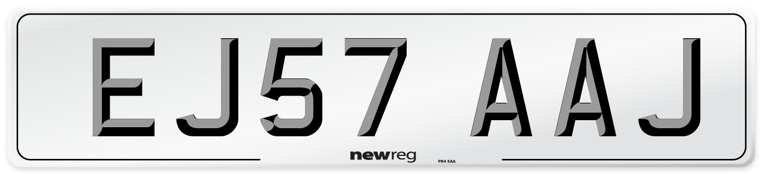 EJ57 AAJ Number Plate from New Reg